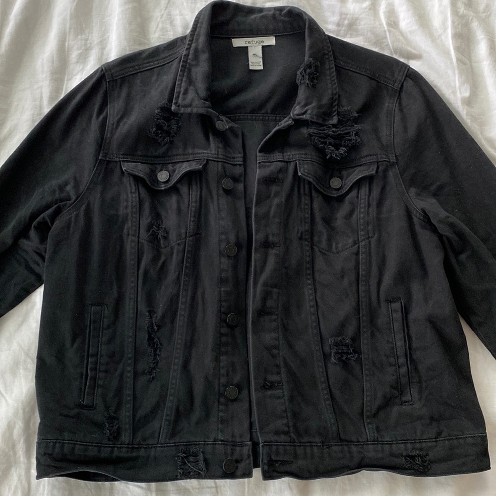 Black denim jean jacket